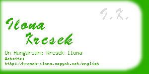 ilona krcsek business card